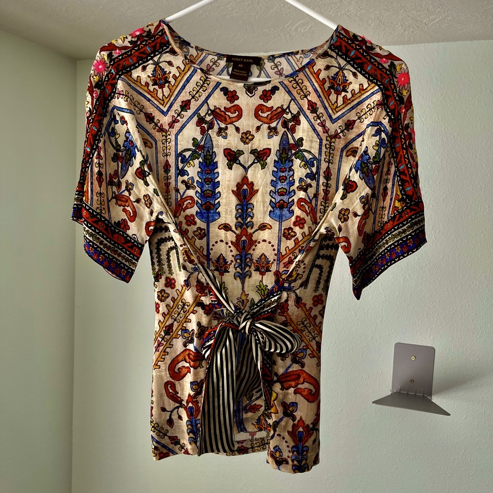 Anthropologie lightly worn multi-colored blouse